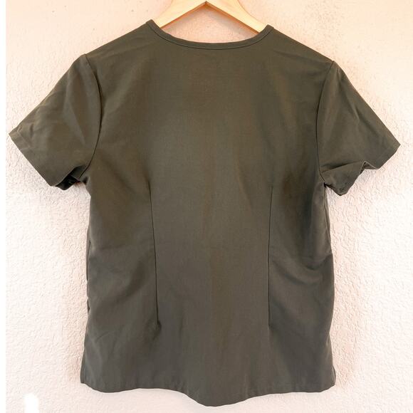 FIGS Catarina Scrub Top Small Petite Olive Green Scrub Top - Picture 3 of 5